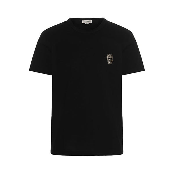 Alexander McQueen Crystal Skull Badge T-shirt | Designer code 