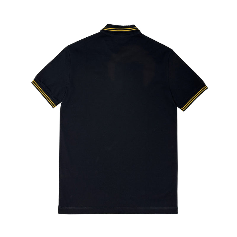 VERSACE MEDUSA EMBROIDERED POLO SHIRT IN BLACK