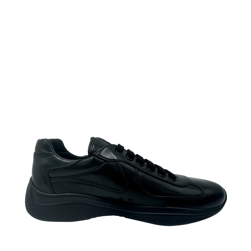 PRADA AMERICA'S CUP LEATHER SNEAKERS IN BLACK