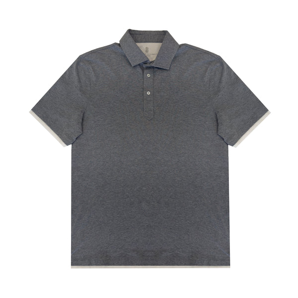 BRUNELLO CUCINELLI DOUBLE LAYER POLO SHIRT