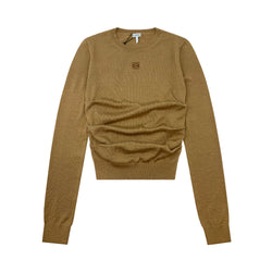 LOEWE DRAPED SWEATER IN BROWN