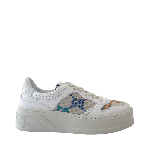 GUCCI GG MONOGRAM EMBROIDERED LOW TOP SNEAKER