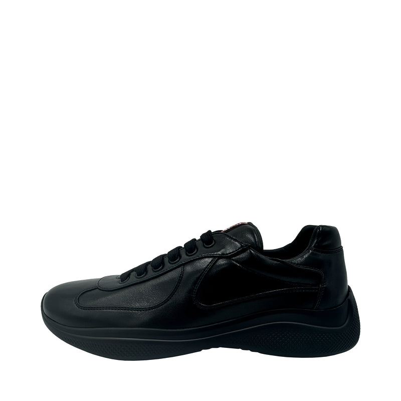 PRADA AMERICA'S CUP LEATHER SNEAKERS IN BLACK