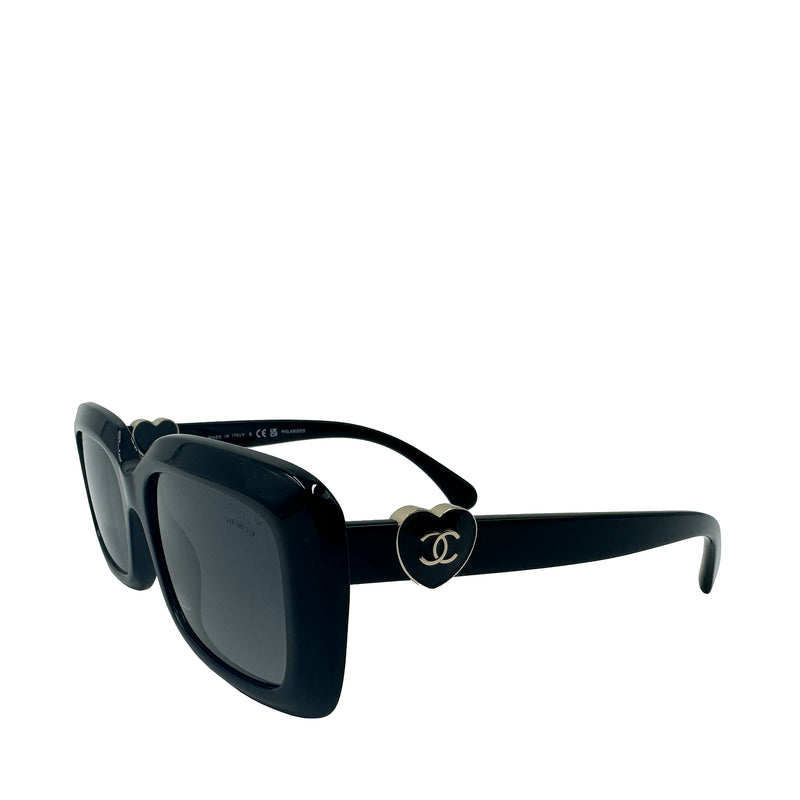 CHANEL HEART CHARM RECTANGLE SUNGLASSES