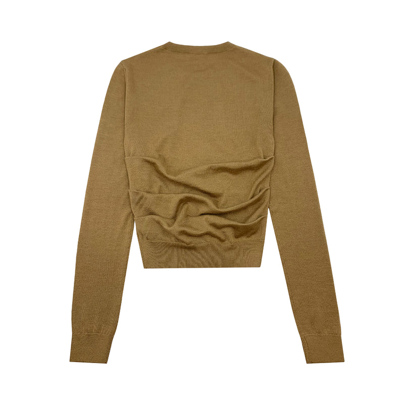 LOEWE DRAPED SWEATER IN BROWN