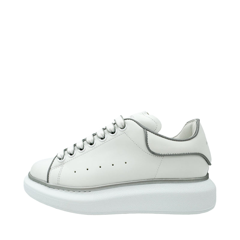 ALEXANDER MCQUEEN OVERSIZE SNEAKERS IN WHITE AND SLIVER