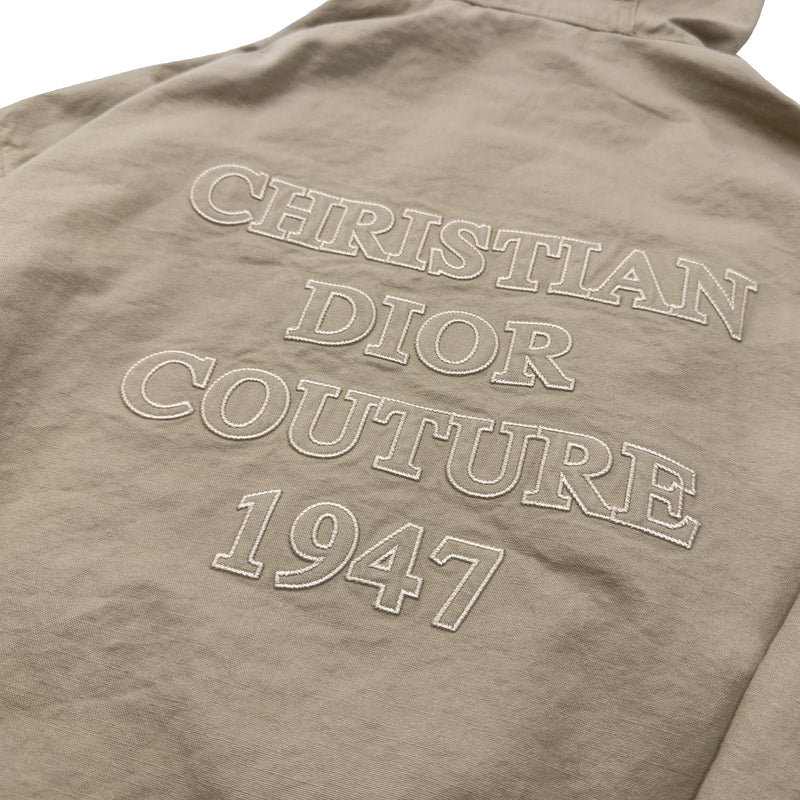 DIOR LETTER EMBROIDERED ZIP HOODIE