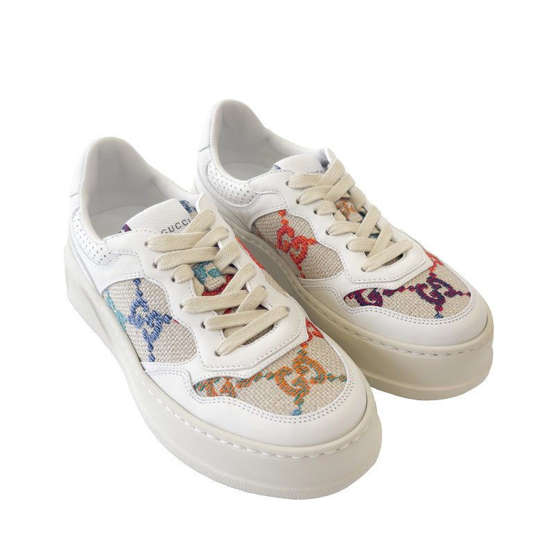 GUCCI GG MONOGRAM EMBROIDERED LOW TOP SNEAKER