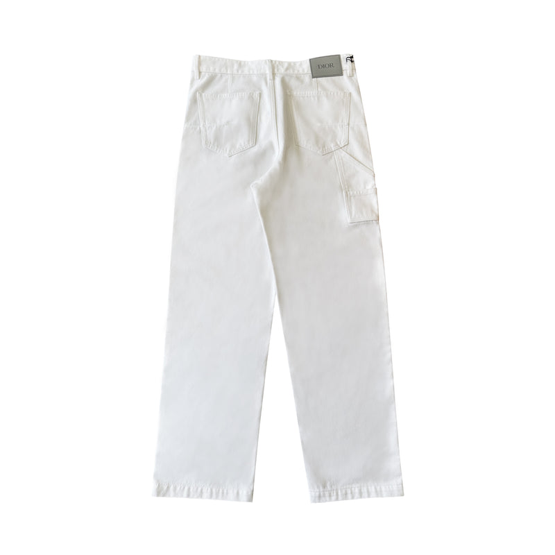 DIOR HOMME COTTON PANTS IN WHITE