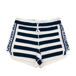 DIOR DIORIVIERA SHORTS IN WHITE AND NAVY BLUE