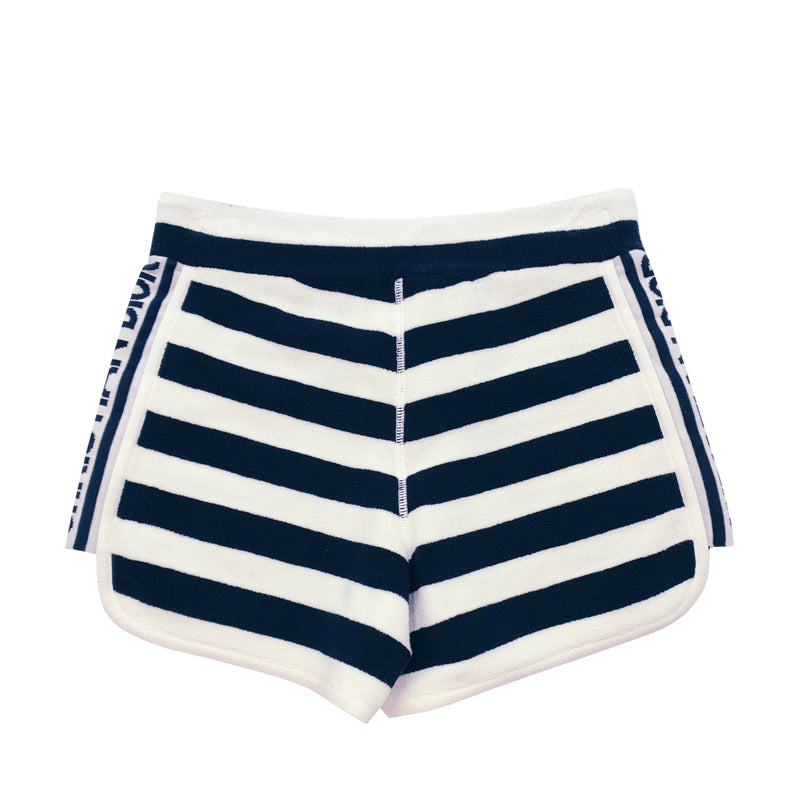 DIOR DIORIVIERA SHORTS IN WHITE AND NAVY BLUE