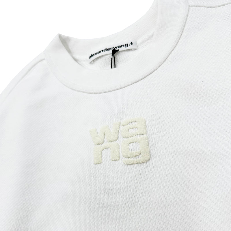 T BY ALEXANDER WANG Logo-embossed SWEATSHIRTS IN WHITE