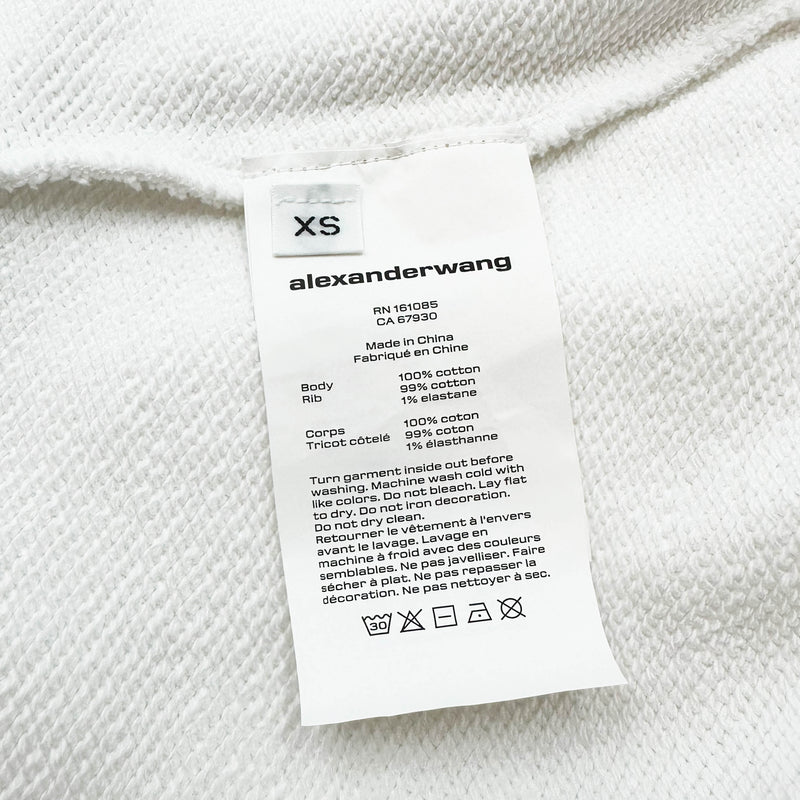 T BY ALEXANDER WANG Logo-embossed SWEATSHIRTS IN WHITE