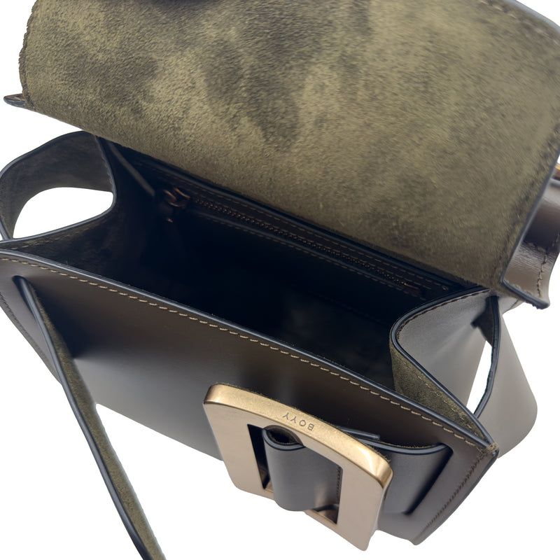 BOYY KARL 19 KHAKI BROWN GOLD BUCKLE HANDBAG