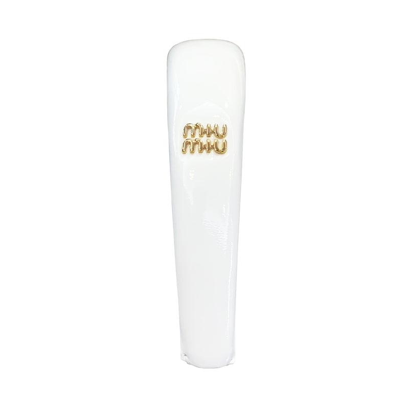 MIU MIU LEATHER HEADBAND IN WHITE