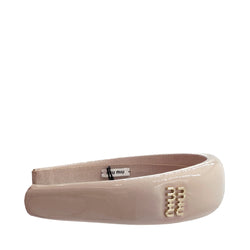 MIU MIU LEATHER HEADBAND IN PINK