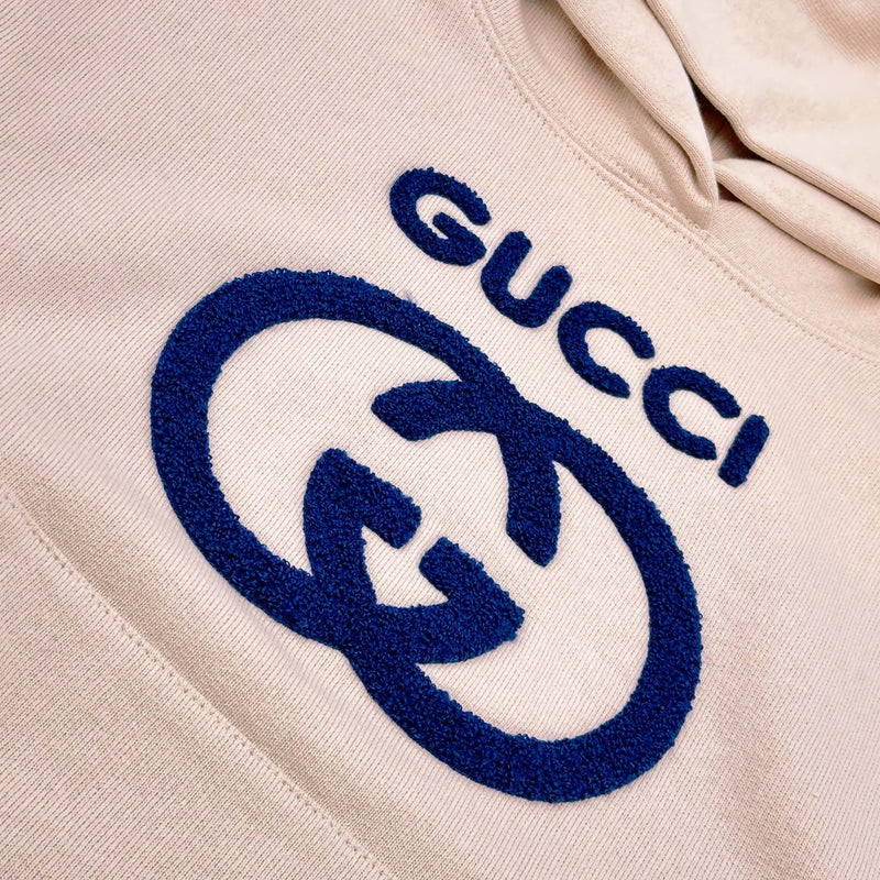 GUCCI EMBROIDERY JERSEY HOODIE IN PINK