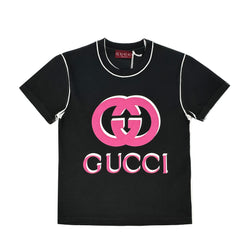 GUCCI INTERLOCKING G PRINTED JERSEY COTTON T-SHIRT