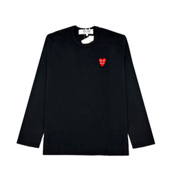 COMME DES GARCONS PLAY HEART EMBROIDERED COTTON T-SHIRT