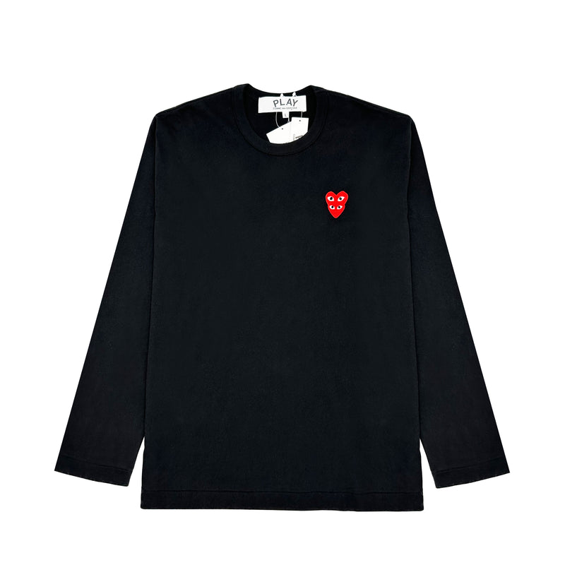 COMME DES GARCONS PLAY HEART EMBROIDERED COTTON T-SHIRT