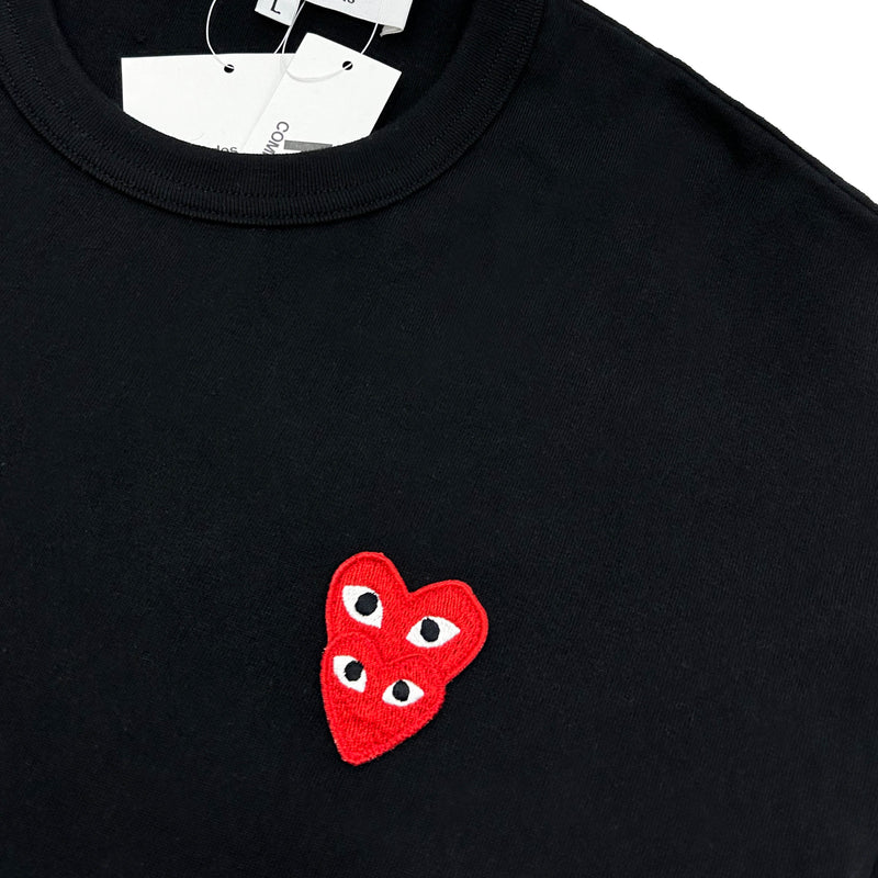 COMME DES GARCONS PLAY HEART EMBROIDERED COTTON T-SHIRT