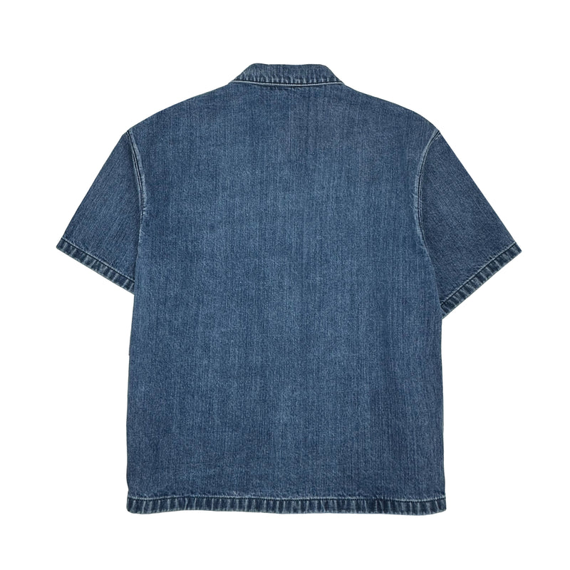 PRADA TRIANGLE LOGO DENIM SHIRT