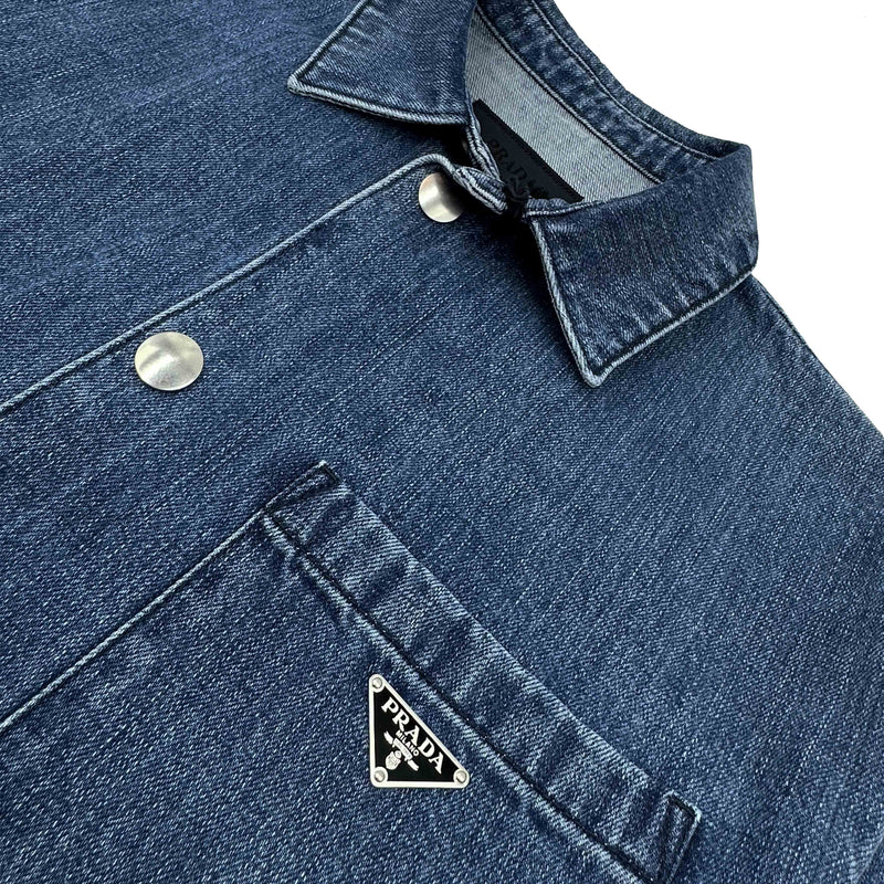 PRADA TRIANGLE LOGO DENIM SHIRT