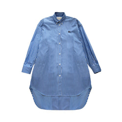 MIU MIU BLUE STRIPED SHIRT DRESS