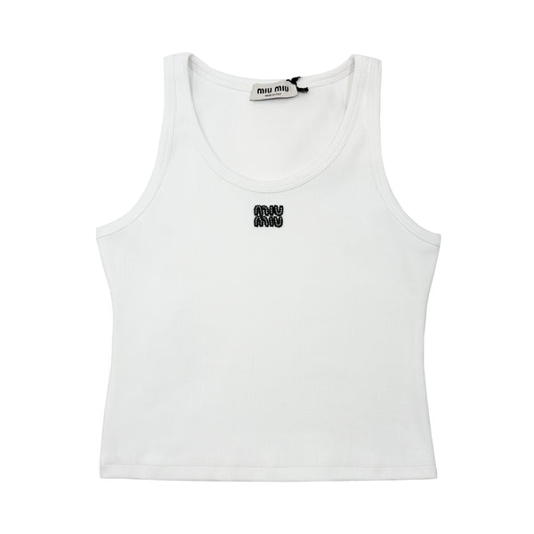 MIU MIU RIBBED JERSEY TANK TOP