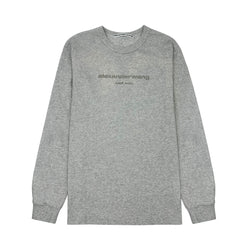 ALEXANDER WANG LOGO PRINTED LONG SLEEVES T-SHIRT IN GREY