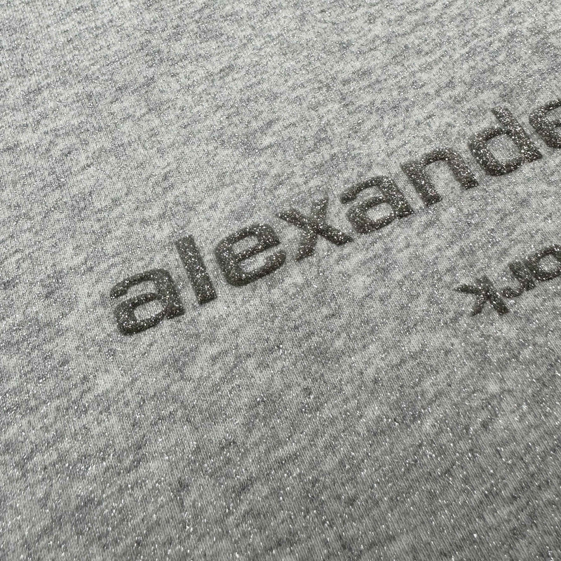 ALEXANDER WANG LOGO PRINTED LONG SLEEVES T-SHIRT IN GREY