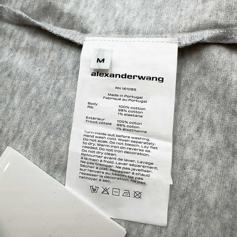 ALEXANDER WANG LOGO PRINTED LONG SLEEVES T-SHIRT IN GREY