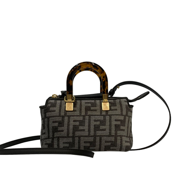 Fendi Neutral By The Way Boston FF Logo Mini Bag | Designer code: 8BS067AL9Q | Luxury Fashion Eshop | Lamode.com.hk