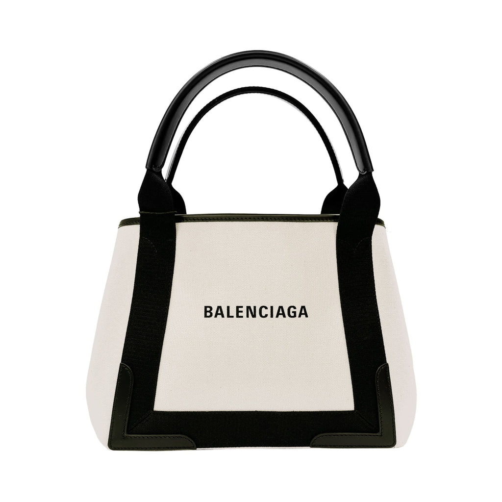 Balenciaga White Cabas Small Canvas Tote Bag Designer code