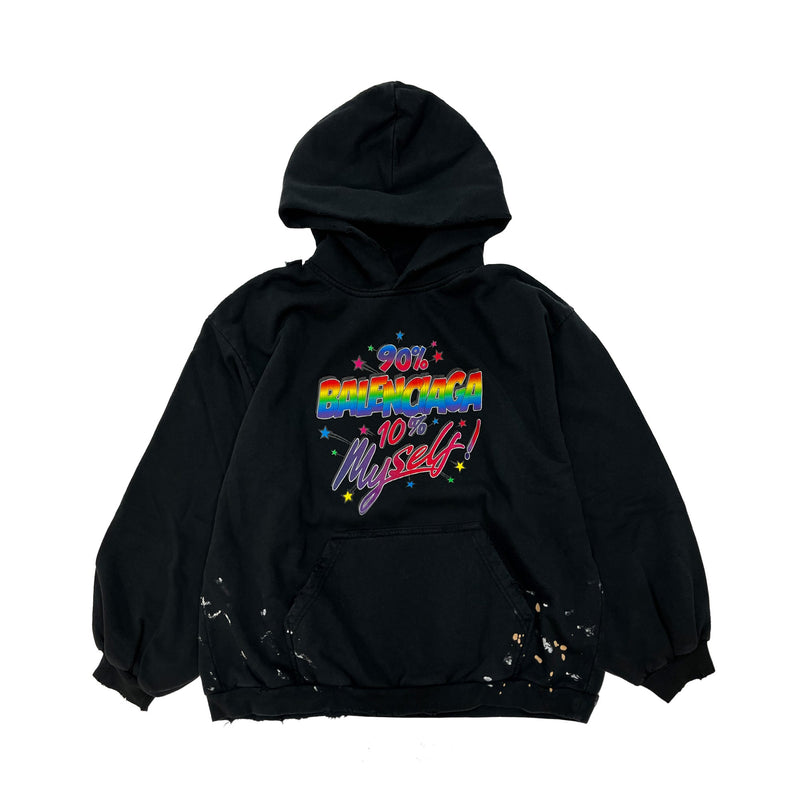 Balenciaga 90/10 Slogan Print Hoodie | Designer code: 697874TMVH4 | Luxury Fashion Eshop | Lamode.com.hk