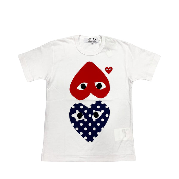 Comme Des Garcons Play Heart Print Crew Neck T-shirt | Designer code: P1T240 | Luxury Fashion Eshop | Lamode.com.hk